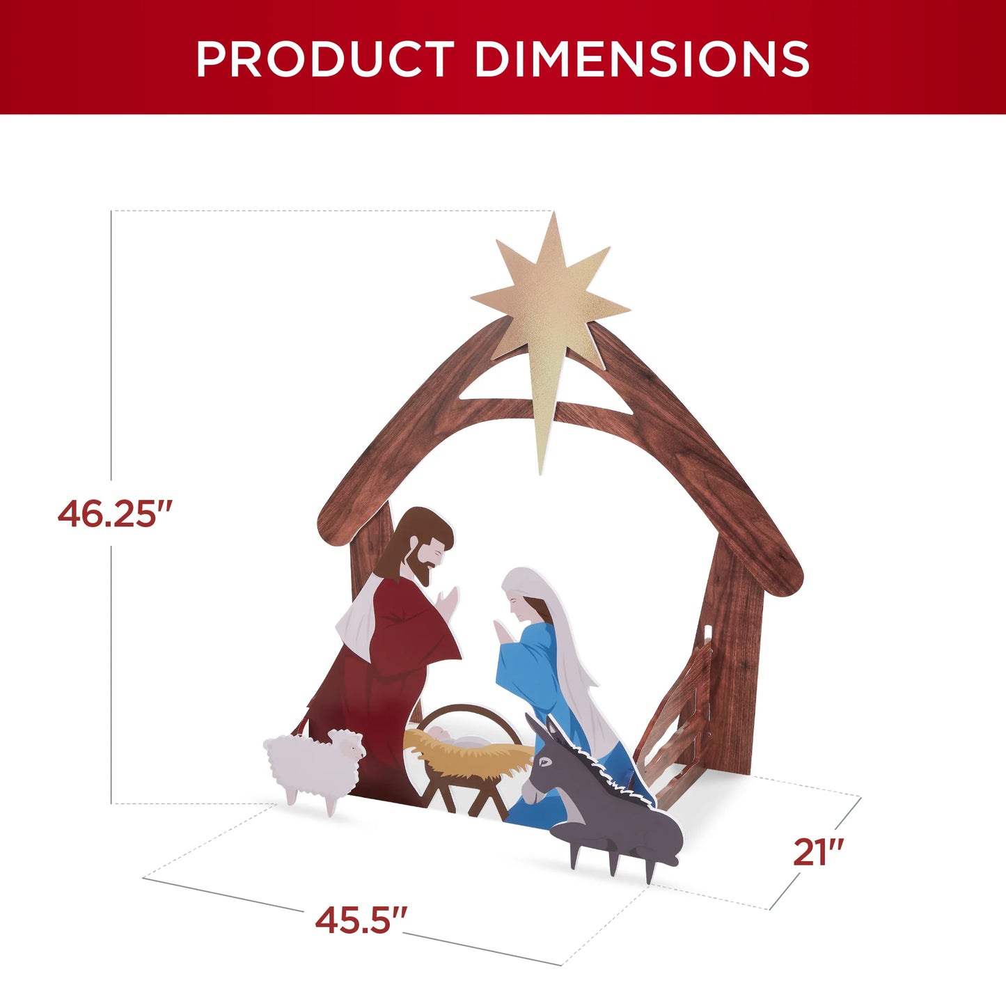 4 ft Christmas Nativity Scene – Outdoor Yard Decoration with Water-Resistant PVC