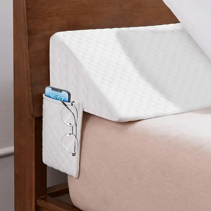 Bed Wedge Pillow Gap Filler – Memory Foam Mattress Wedge to Close Bed and Headboard Gap, Supportive Backrest Pillow for Comfortable Sleep
