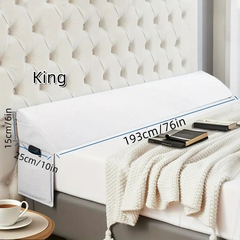 Bed Wedge Pillow Gap Filler – Memory Foam Mattress Wedge to Close Bed and Headboard Gap, Supportive Backrest Pillow for Comfortable Sleep