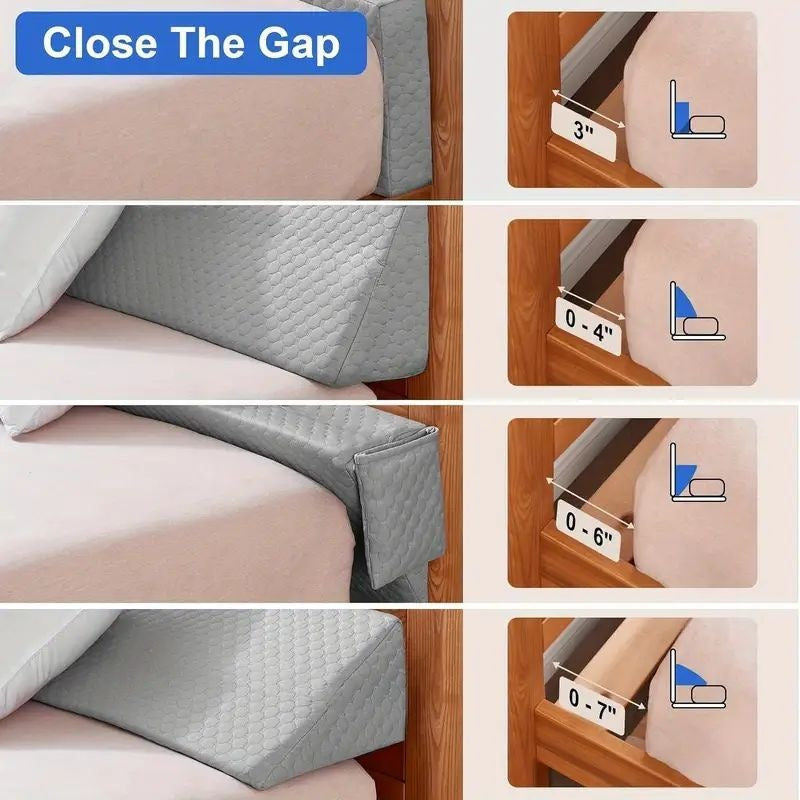 Bed Wedge Pillow Gap Filler – Memory Foam Mattress Wedge to Close Bed and Headboard Gap, Supportive Backrest Pillow for Comfortable Sleep