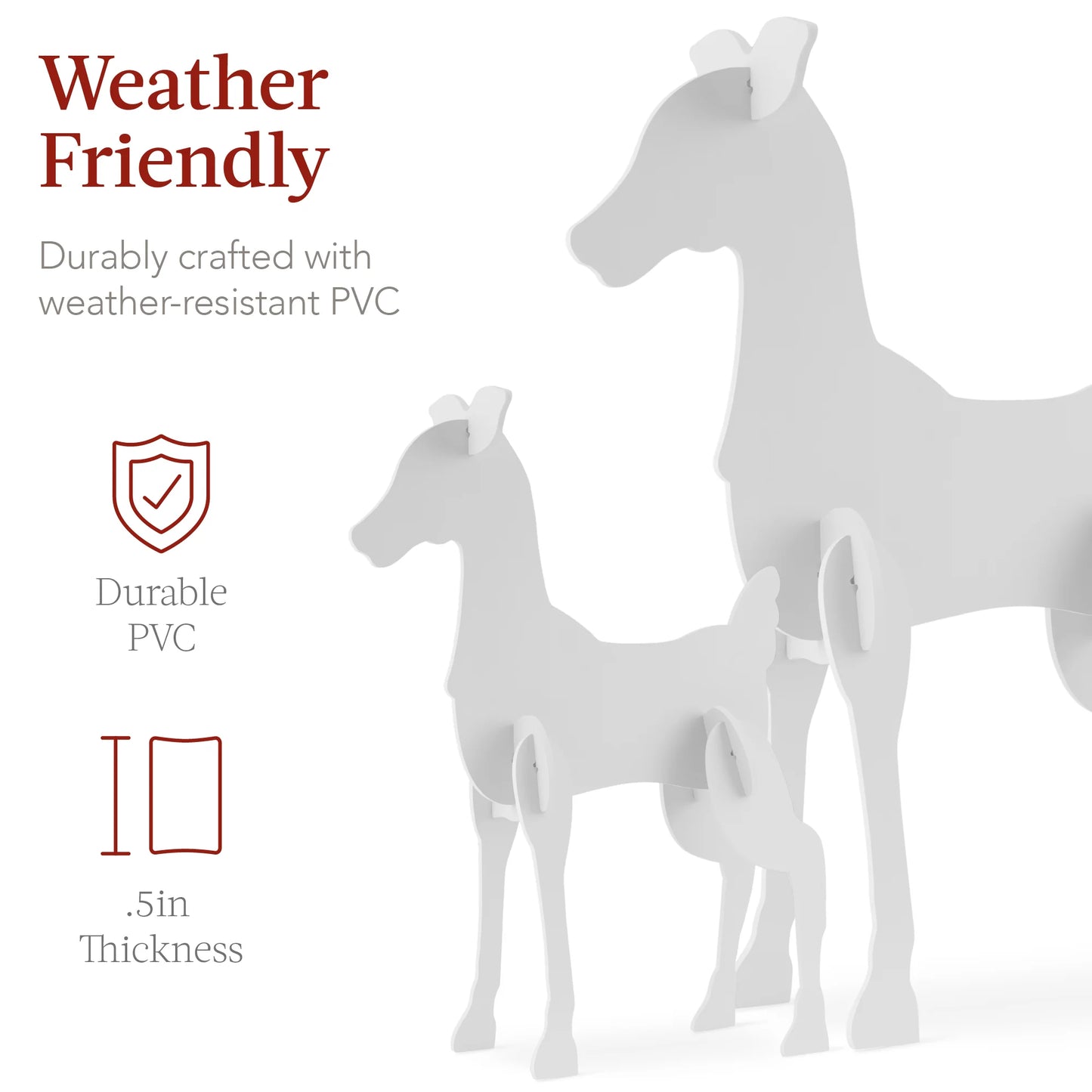 56 in 3-Piece Reindeer Family Silhouette – Outdoor Yard Christmas Decoration with Buck, Doe & Fawn