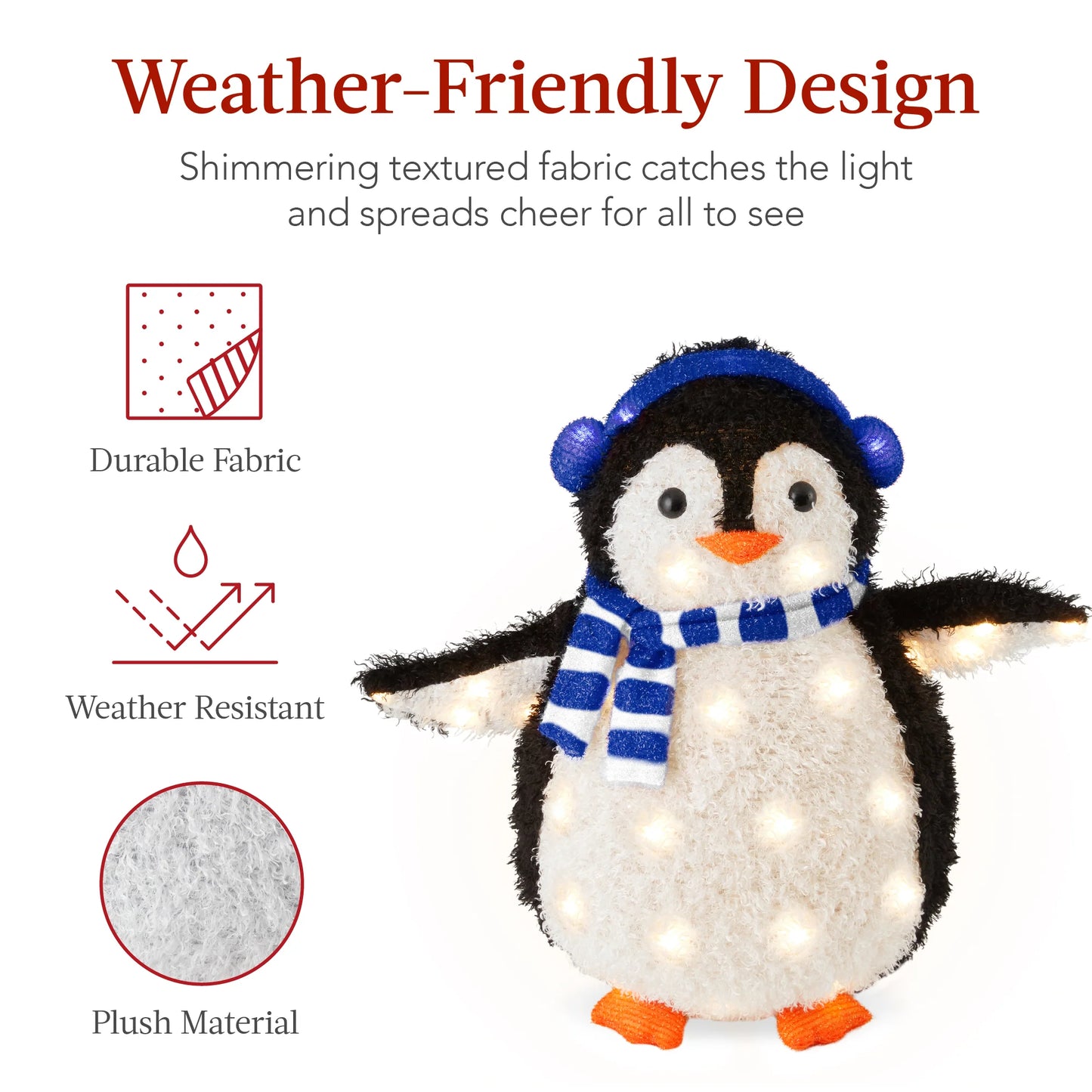 3 ft 2-Piece Lighted Pop-Up Penguin Family – Outdoor Christmas Decoration with 150 LED Lights