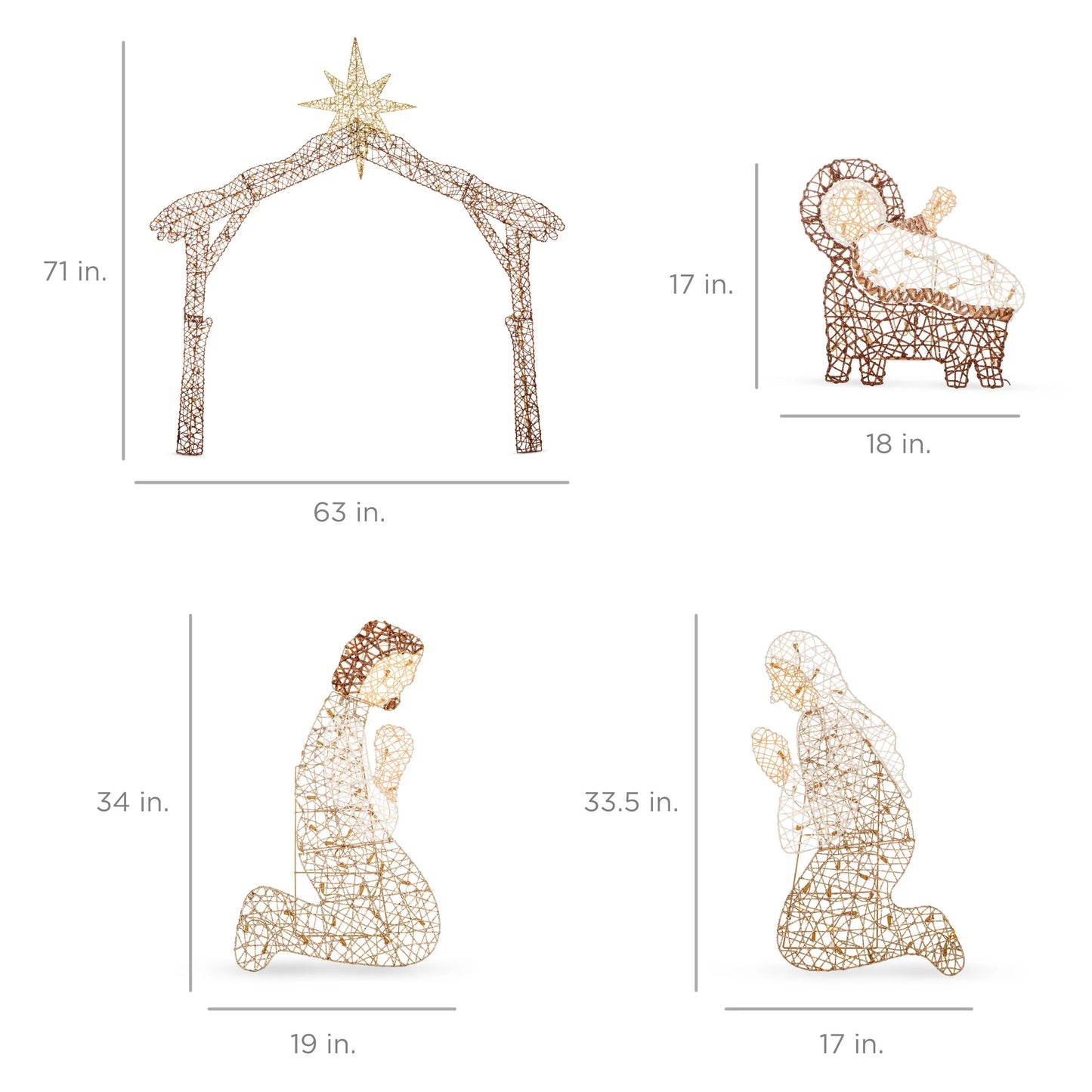 6 ft Lighted Christmas Nativity Scene – Outdoor Holiday Decoration with LED Lights