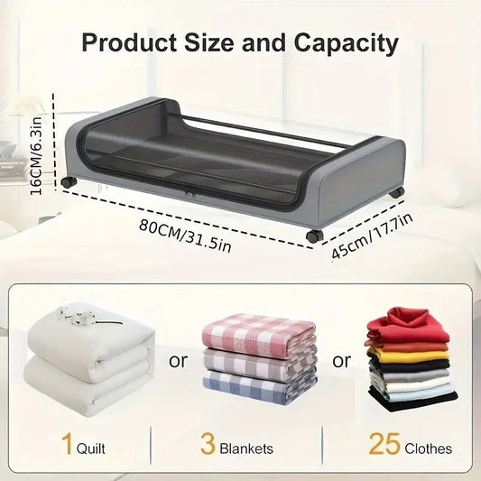 2-Pack Metal Under Bed Storage Organizer with Wheels and Lids – Rolling Underbed Bins for Clothes, Bedding, Shoes, Blankets, Books & Toys