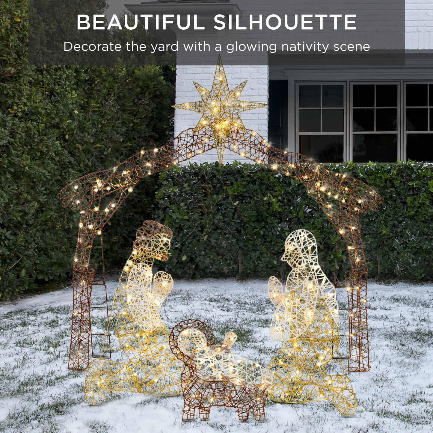 6 ft Lighted Christmas Nativity Scene – Outdoor Holiday Decoration with LED Lights
