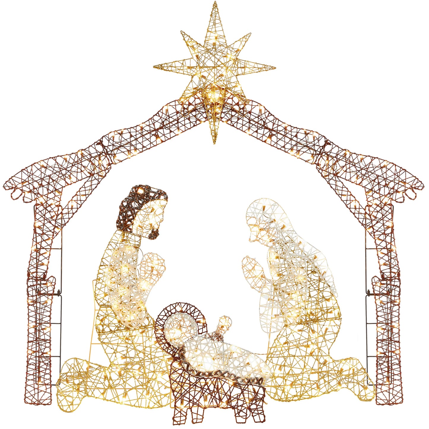 6 ft Lighted Christmas Nativity Scene – Outdoor Holiday Decoration with LED Lights