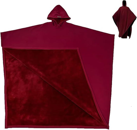 Unisex Oversized Blanket Hoodie, Warm Wearable Fleece Sweatshirt with Long Sleeves for Adults, Cozy Purple Hooded Blanket for Home or Outdoor Use
