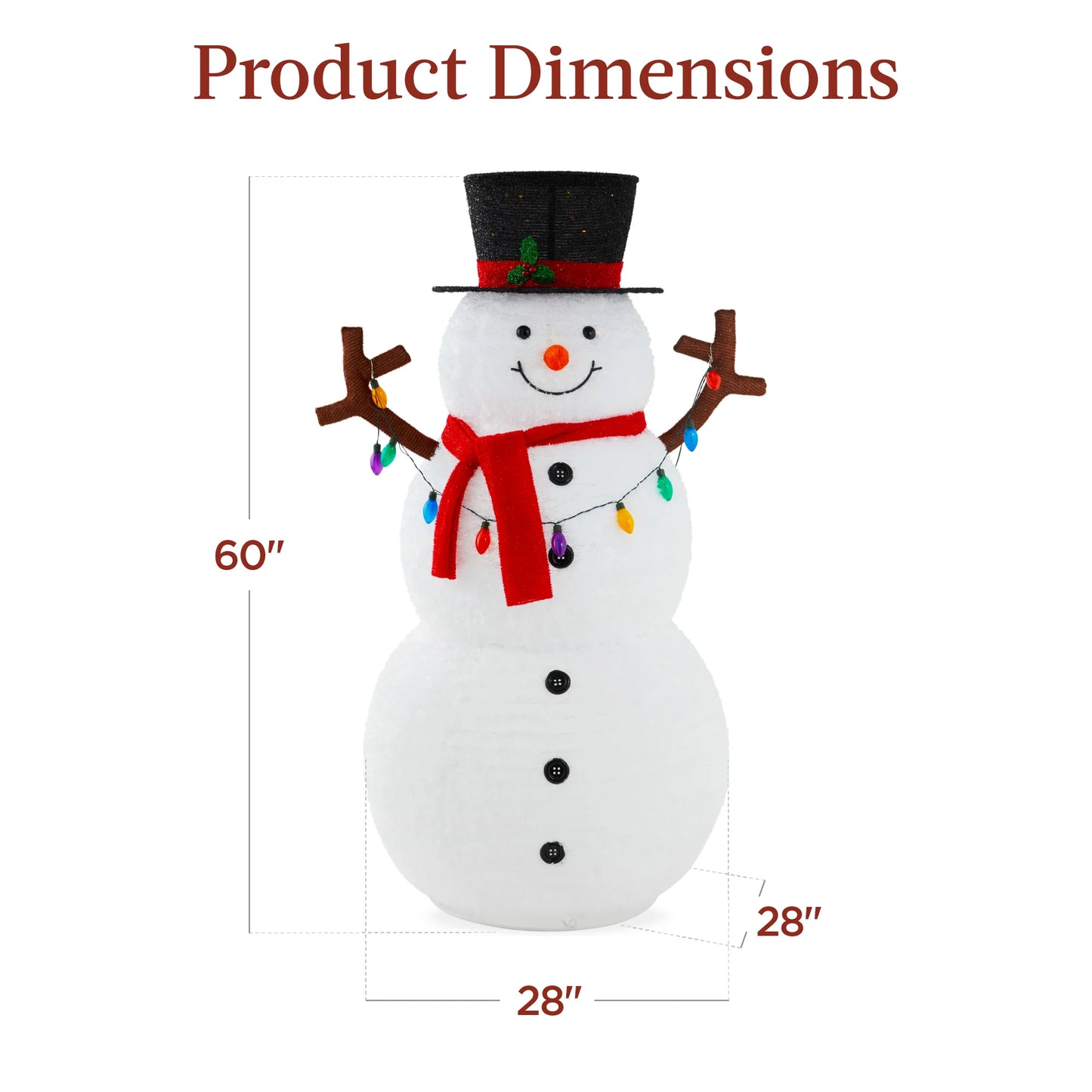 Lighted Pop-Up Snowman – Outdoor Christmas Decoration with LED Lights for Yard and Patio