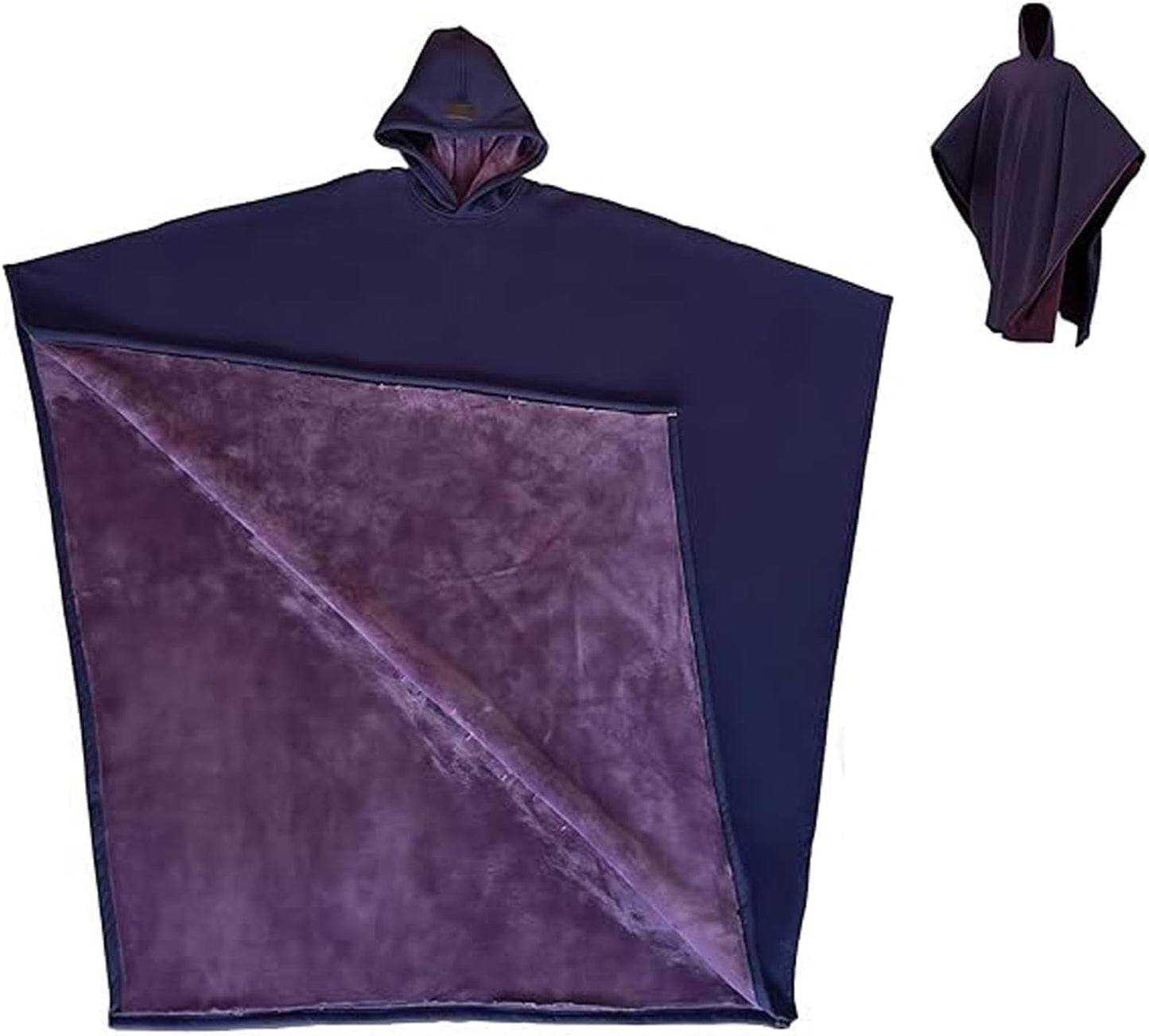 Unisex Oversized Blanket Hoodie, Warm Wearable Fleece Sweatshirt with Long Sleeves for Adults, Cozy Purple Hooded Blanket for Home or Outdoor Use