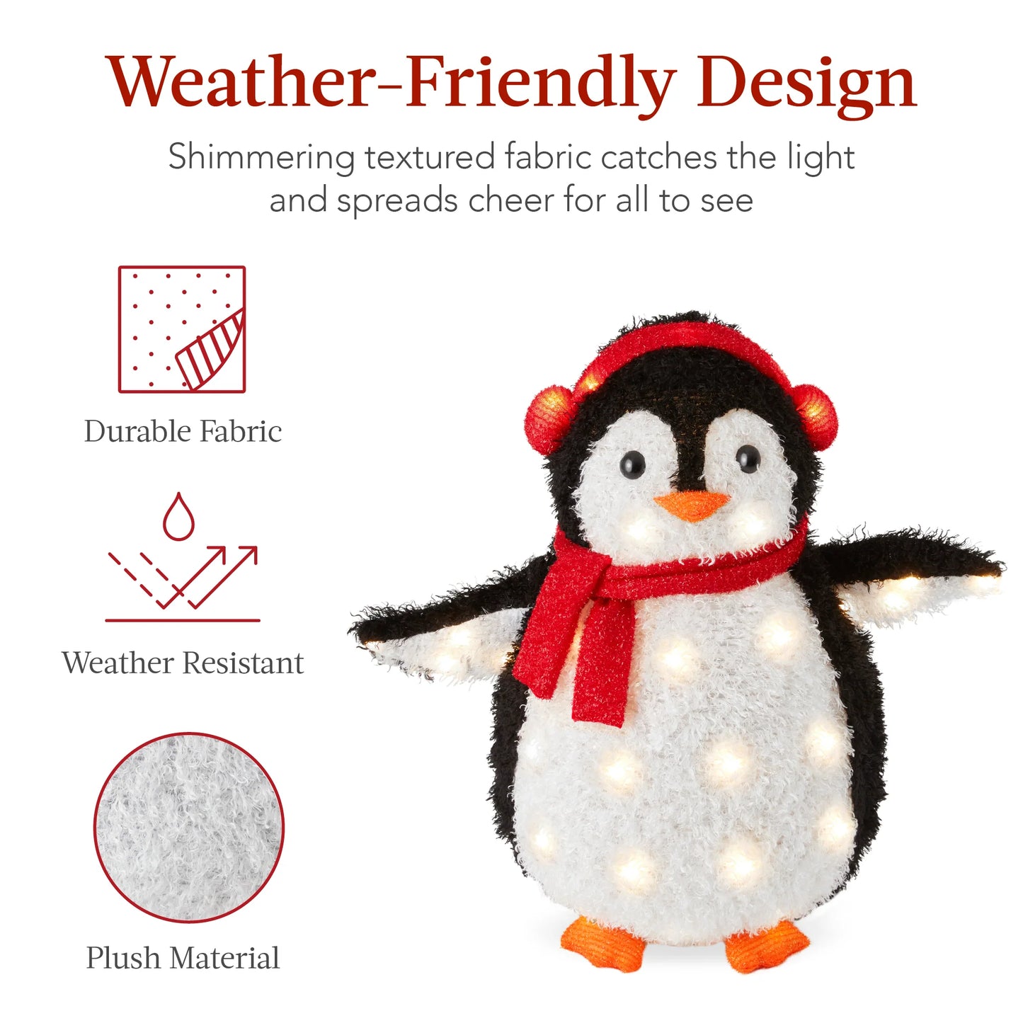 3 ft 2-Piece Lighted Pop-Up Penguin Family – Outdoor Christmas Decoration with 150 LED Lights