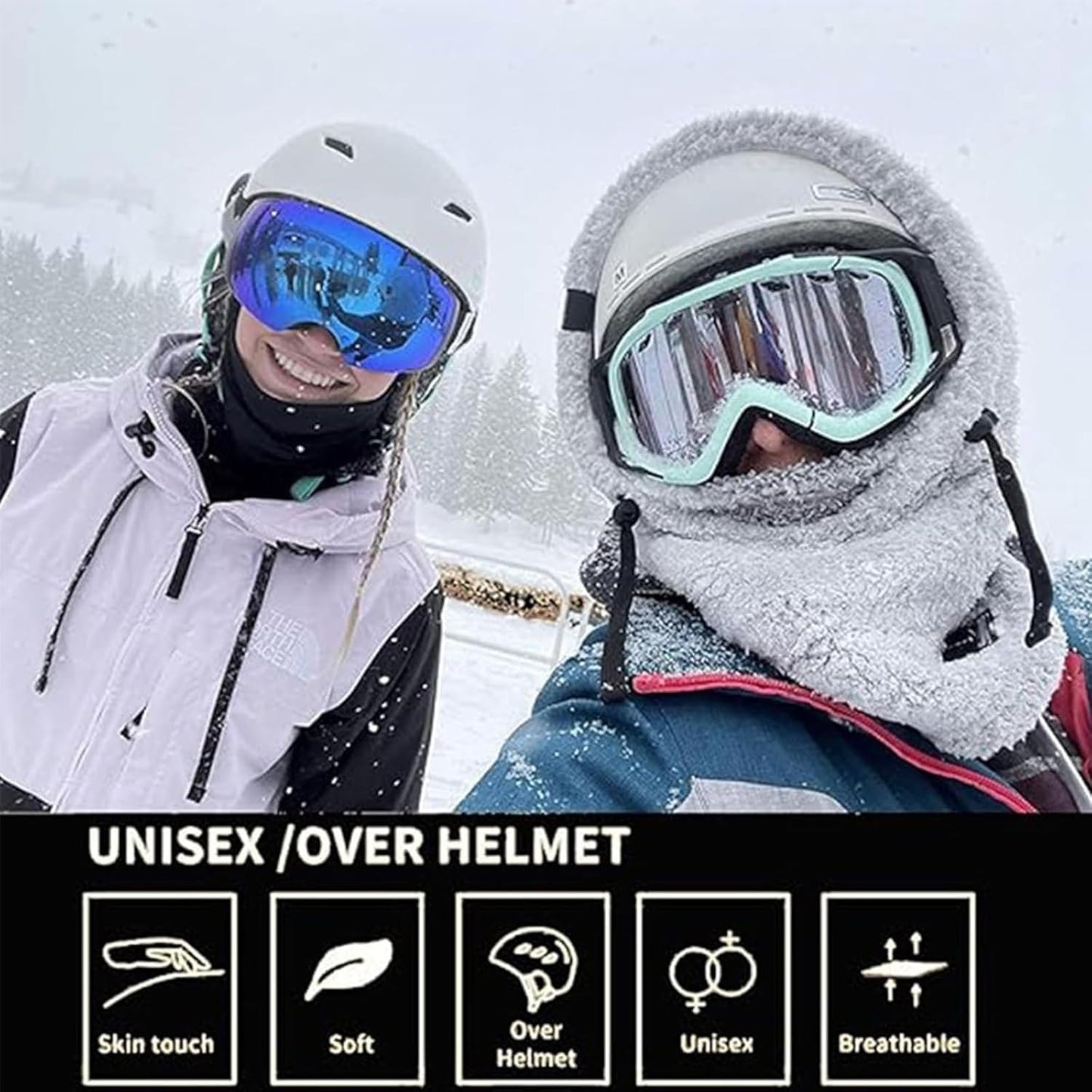 Sherpa Hood Ski Mask, Windproof Adjustable Winter Sherpa Hood, Warm Outdoor Sports Mask