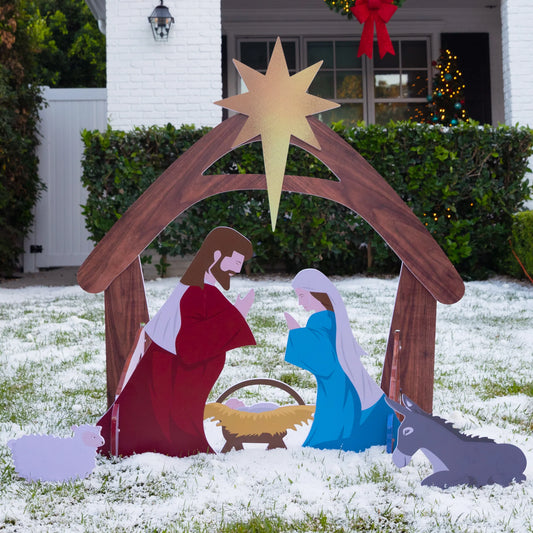 4 ft Christmas Nativity Scene – Outdoor Yard Decoration with Water-Resistant PVC