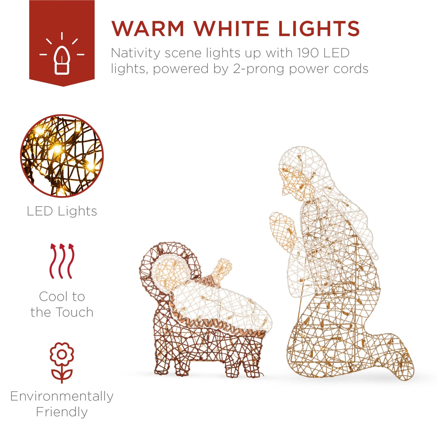 6 ft Lighted Christmas Nativity Scene – Outdoor Holiday Decoration with LED Lights