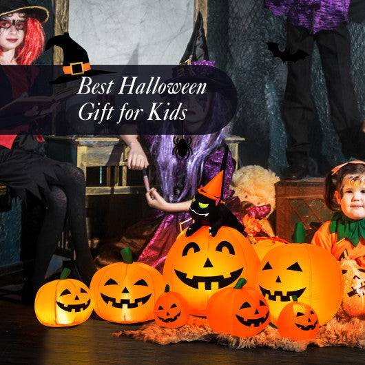 7.5-Foot Inflatable Halloween Pumpkin Combo with Witch and Black Cat – Yard & Porch Decor