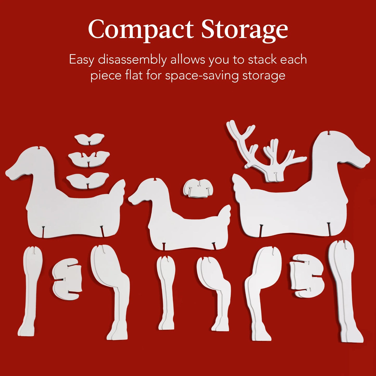 56 in 3-Piece Reindeer Family Silhouette – Outdoor Yard Christmas Decoration with Buck, Doe & Fawn