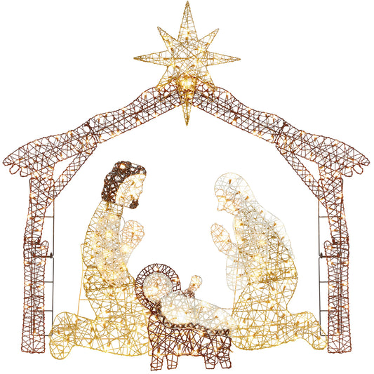 6 ft Lighted Christmas Nativity Scene – Outdoor Holiday Decoration with LED Lights