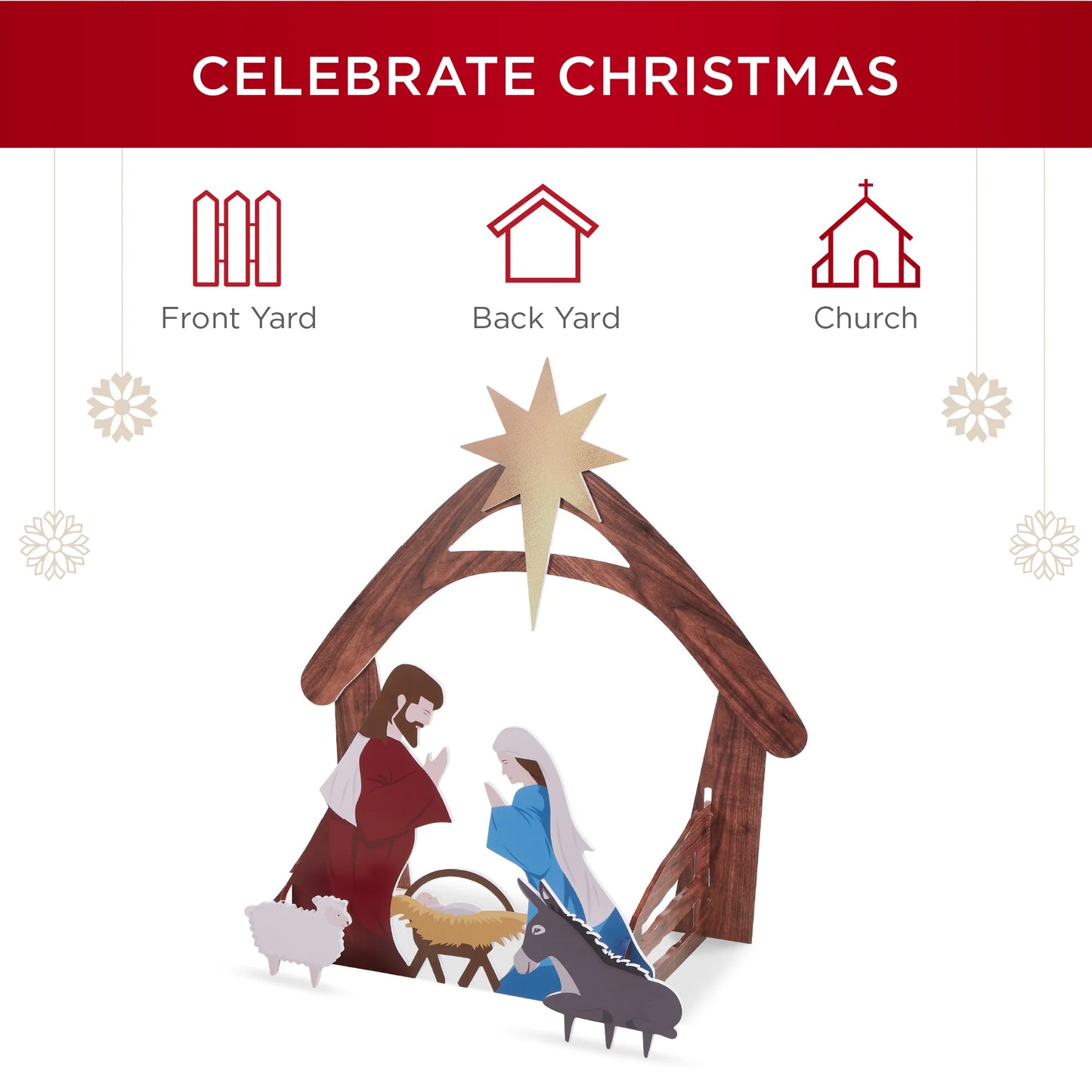 4 ft Christmas Nativity Scene – Outdoor Yard Decoration with Water-Resistant PVC