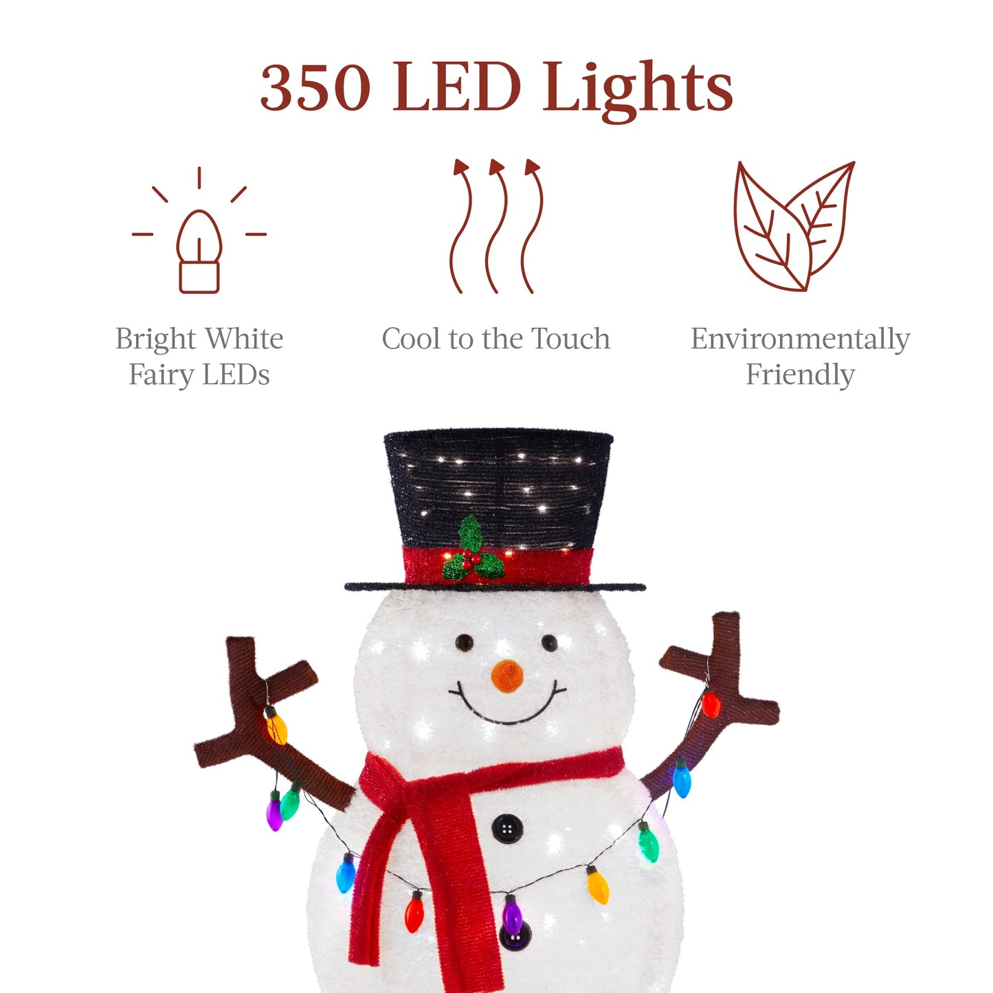 Lighted Pop-Up Snowman – Outdoor Christmas Decoration with LED Lights for Yard and Patio
