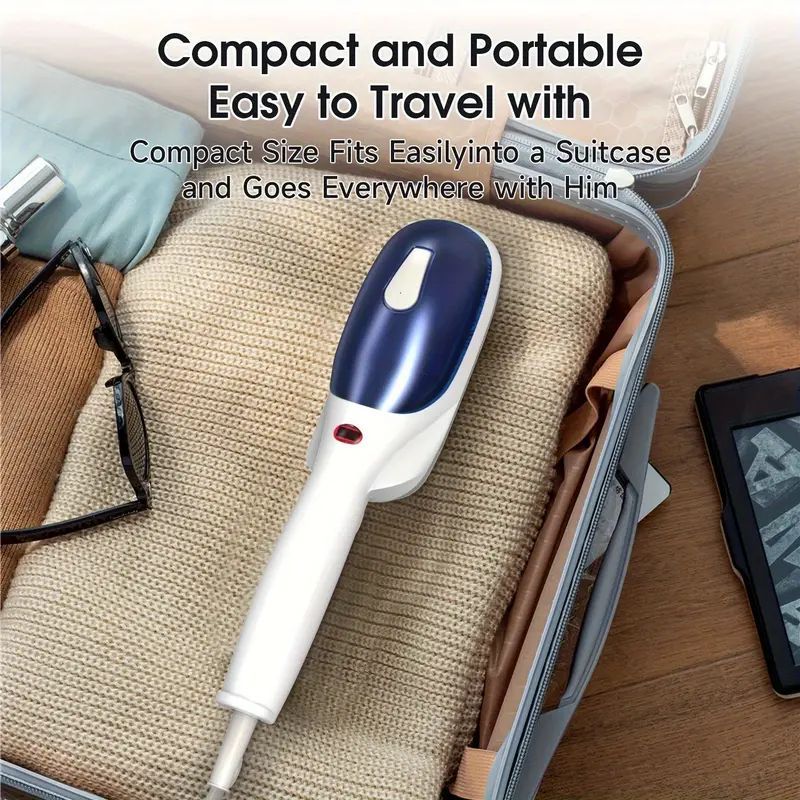 Portable Handheld Garment Steamer – 110–130V US Plug, Quick Heat-Up Wrinkle Remover with Powerful Steam, Compact Travel Design for Home & Office