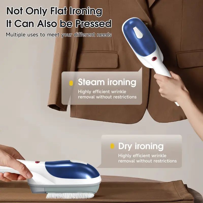 Portable Handheld Garment Steamer – 110–130V US Plug, Quick Heat-Up Wrinkle Remover with Powerful Steam, Compact Travel Design for Home & Office