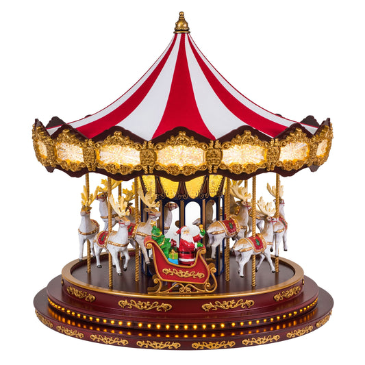 Mr. Christmas Very Merry Carousel – Animated Holiday Music & LED Light Decoration for Home
