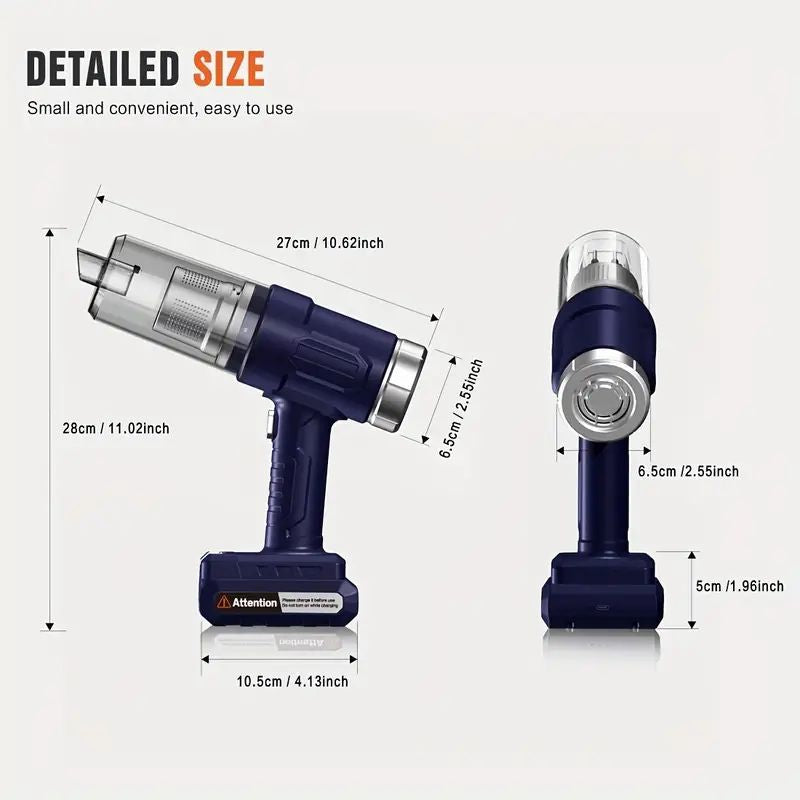 Wireless Handheld Car Vacuum – 5000Pa Suction, Rechargeable Dual Battery, Low Noise for Car & Home