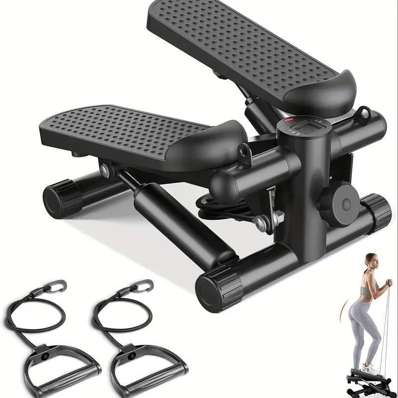 Mini Stepper with Resistance Bands – Compact Home Workout Machine for Full Body Fitness, 300lbs