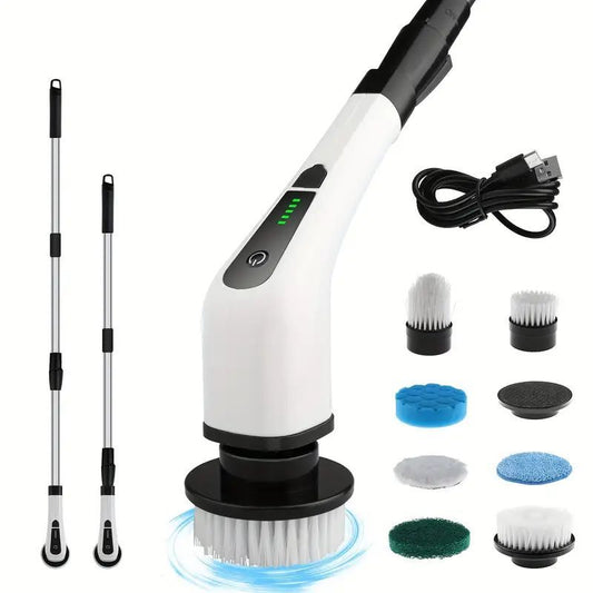 Electric Spin Scrubber – 7-in-1 Rechargeable Cleaning Brush with Telescopic Handle, Multi-Surface Power Scrubber for Bathroom, Kitchen, Floor & Car