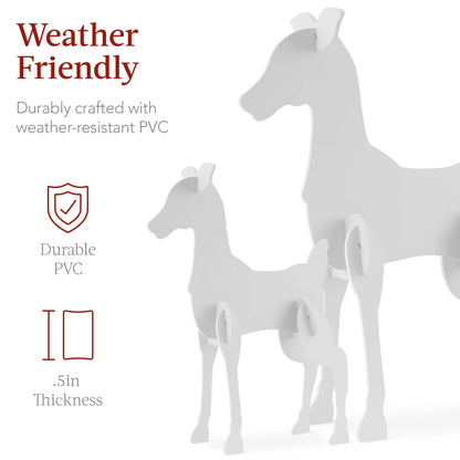 56 in 3-Piece Reindeer Family Silhouette – Outdoor Yard Christmas Decoration with Buck, Doe & Fawn