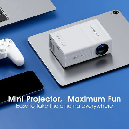 Mini Portable Projector for Home Entertainment, 600P Native Resolution, 1080P Supported, Compact Wall-Mounted & Mobile Phone Projector with Built-In Speaker