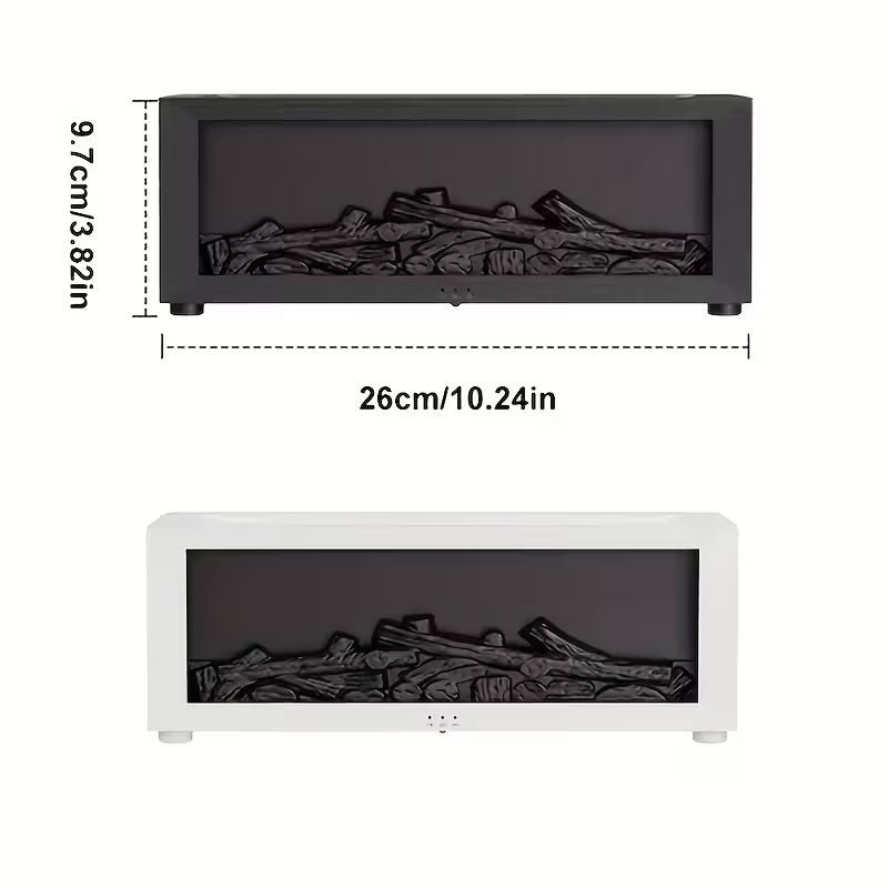 USB Fireplace Heater & Humidifier with Remote Control, 7-Color Flame Effect, Compact Design for Home