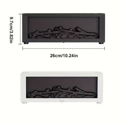 USB Fireplace Heater & Humidifier with Remote Control, 7-Color Flame Effect, Compact Design for Home