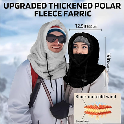 Sherpa Hood Ski Mask, Windproof Adjustable Winter Sherpa Hood, Warm Outdoor Sports Mask