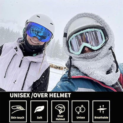 Sherpa Hood Ski Mask, Windproof Adjustable Winter Sherpa Hood, Warm Outdoor Sports Mask