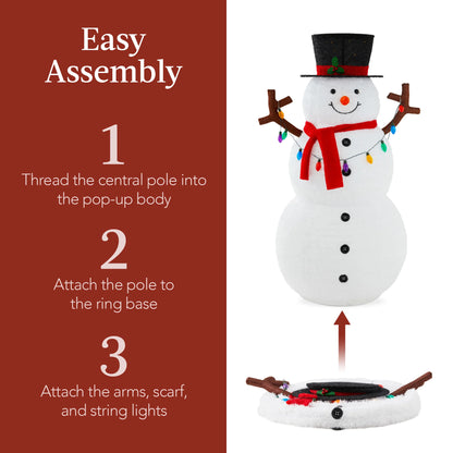 Lighted Pop-Up Snowman – Outdoor Christmas Decoration with LED Lights for Yard and Patio