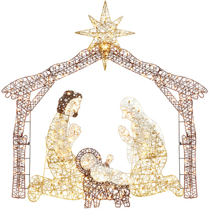 6 ft Lighted Christmas Nativity Scene – Outdoor Holiday Decoration with LED Lights