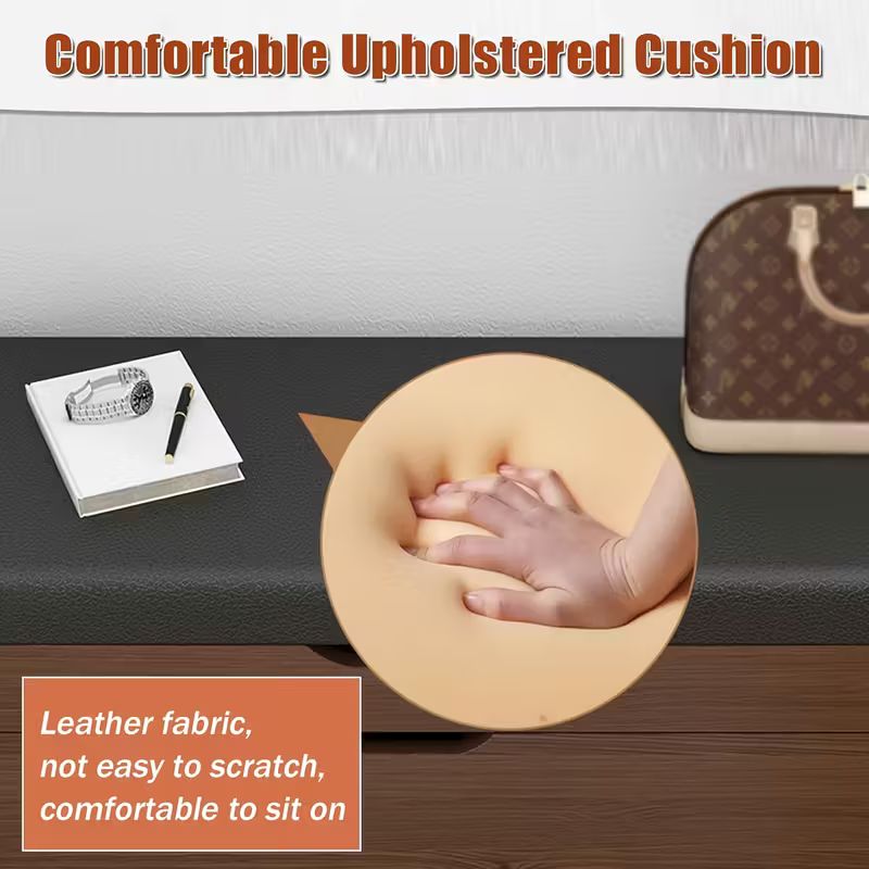 Shoe Bench with Flip Drawer and Cushion Seat – Entryway Shoe Rack Organizer for Home Storage Space